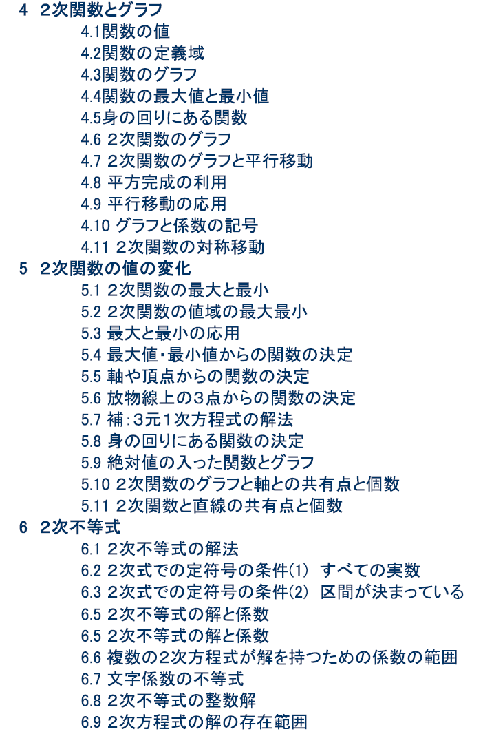 数学１基礎　学習内容